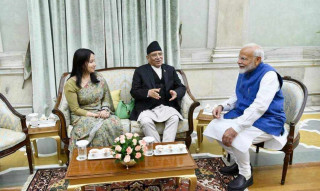 प्रधानमन्त्री प्रचण्ड र भारतीय समकक्षी मोदीबीच भेटवार्ता 
