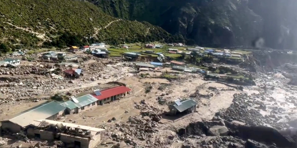 हिमताल फुटेर थामेमा बाढी आएको पुष्टि